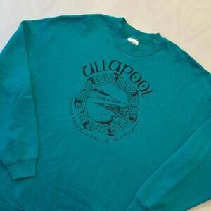 🏴󠁧󠁢󠁳󠁣󠁴󠁿 Vintage 90s Scotland Sweatshirt XL Teal Green Celtic Knot Graphic